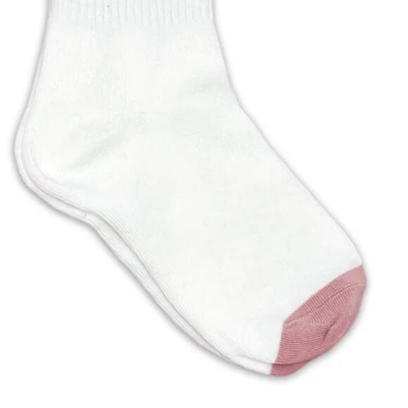 NWT Happy Smiley Face Pink Ribbed Crew Socks - Picture 4 of 5